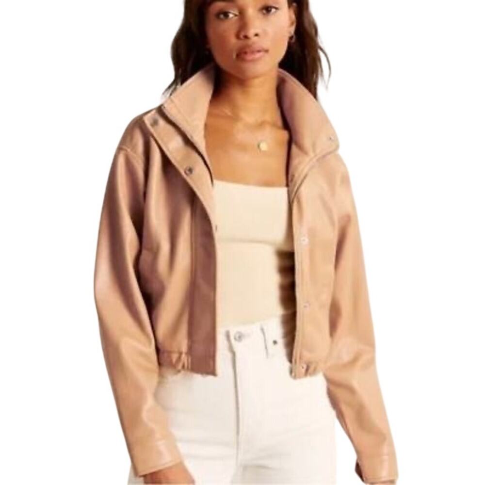 Abercrombie and Fitch Vegan Leather Bomber Jacket, XL